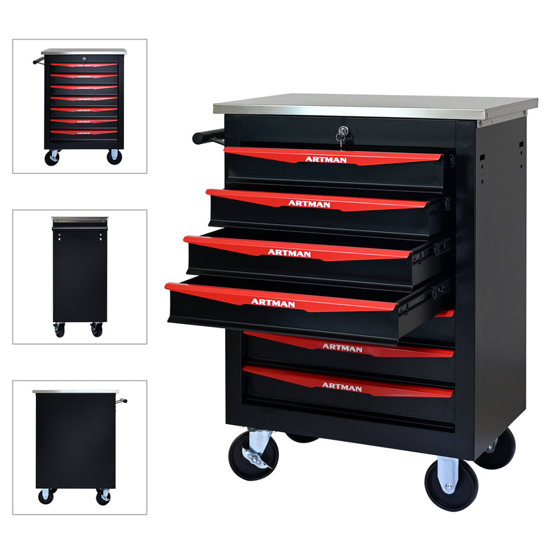 Drawer Multifunctional Tool Cart With Wheels For Garage