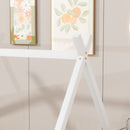 Tent-Shaped Floor Bed, Teepee Bed With Guardrails, Slats