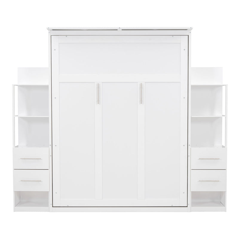 Murphy Wall Bed With Shelves, Drawers And LED Lights