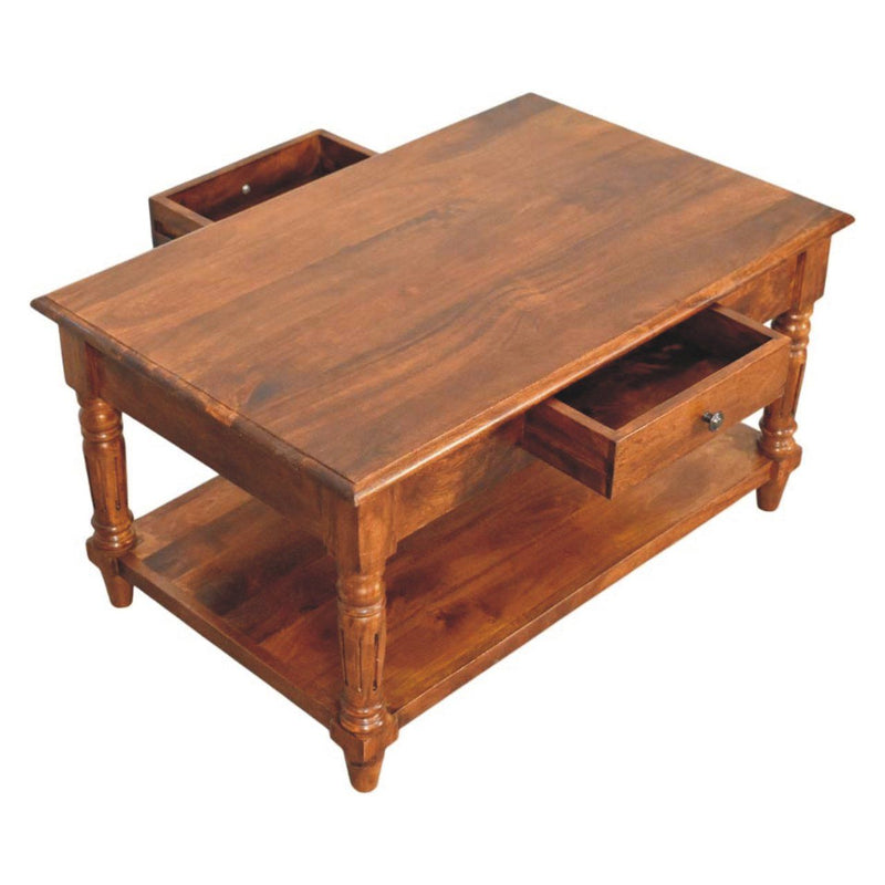 Turned Legs Drawer Table