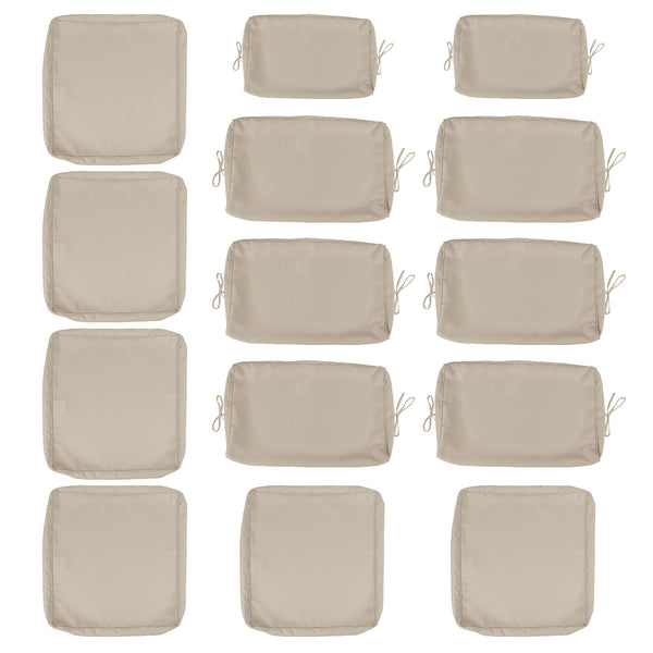 14 Pack Cushion Covers For 7 Piece Wicker Rattan Sectional Sofa