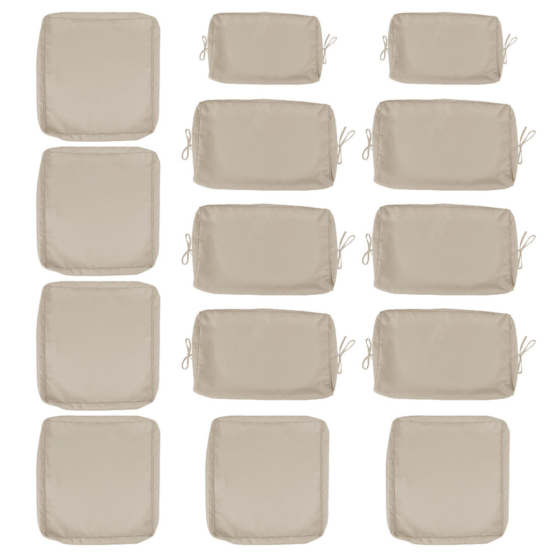 14 Pack Cushion Covers For 7 Piece Wicker Rattan Sectional Sofa