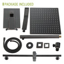 Wall Mounted Square Shower System With Adjustable Slide Bar, Rainfall Shower Head, 10 " - Oil-Rubbed Bronze