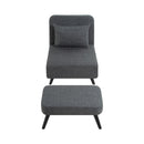 3 In 1 Foldable Linen Chaise Lounge With Adjustable Backrest