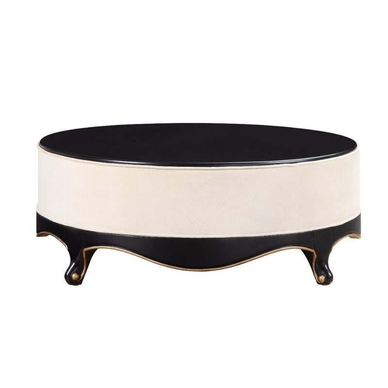 Sheridan - Cocktail Table - Cream Fabric & Black - Atlantic Fine Furniture Inc