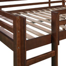 Full size Loft Bed Wood Bed with Slide, Stair and Chalkboard,Walnut（Old SKU:WF282116AAL）