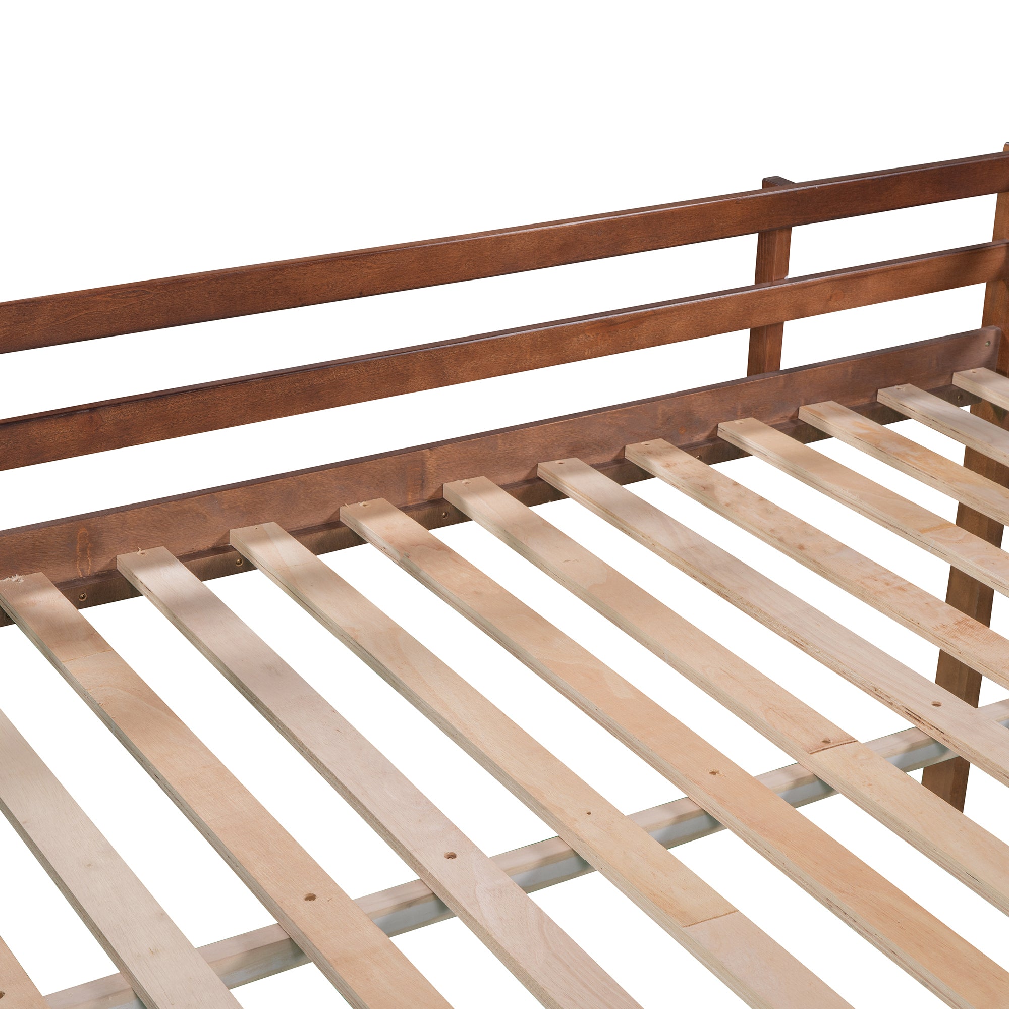 Full size Loft Bed Wood Bed with Slide, Stair and Chalkboard,Walnut(Old SKU:WF282116AAL) - Atlantic Fine Furniture Melbourne FL