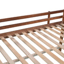 Full size Loft Bed Wood Bed with Slide, Stair and Chalkboard,Walnut（Old SKU:WF282116AAL）