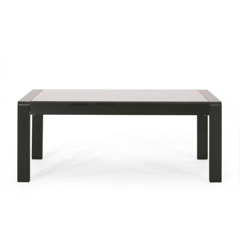 Maya Bay - Outdoor Patio Aluminum 4 Piece Chat Set With Cushion - Beige / Black