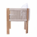 Matera - Patio Dining Chair (Set of 2) With Wraparound Back And Removable Cushion Cover - Teak / Beige