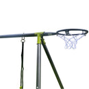 Interesting Six Function Swingset With Net Swing Metal Plastic Safe Swing Set 440Lbs For Outdoor Playground For Age 3+ With 31.5" Net Swing - Gray / Blue