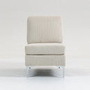 Single Couch Modular Armless Accent Chair With Back Cushion