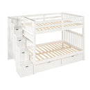 Bunk Bed With Shelves And 6 Storage Drawers