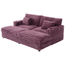 Plush Oversized Double Chaise Lounge Sofa Bed With USB Ports And Cup Holders
