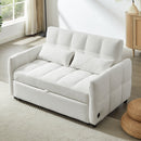 Loveseat Sofa Pull-Out Bed With Adjustable Backrest, 3 USB Ports And 2 Lumbar Pillows For Living Room
