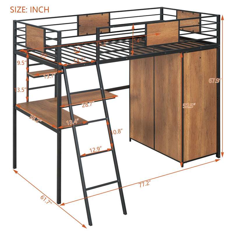 Loft Bed With L Shape Desk And Wardrobe