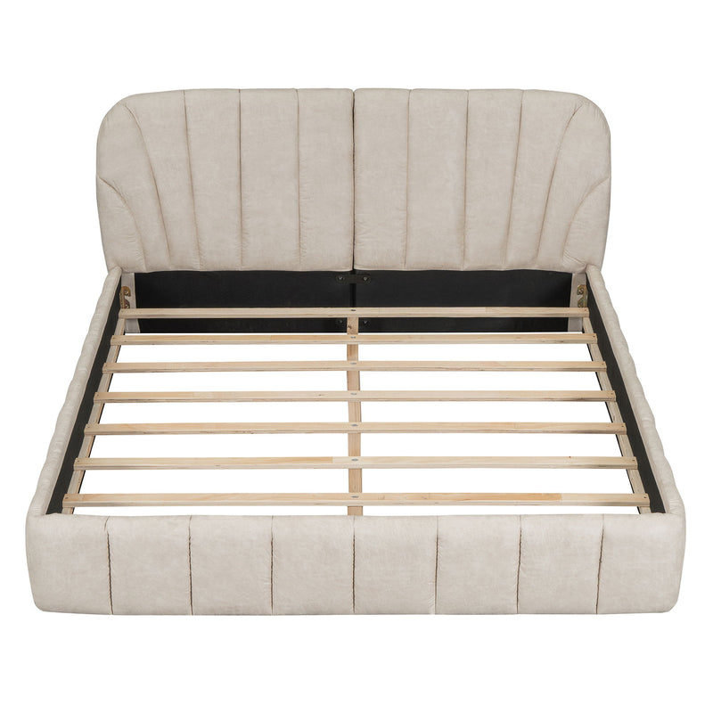 Elegant Design Upholstered Platform Bed