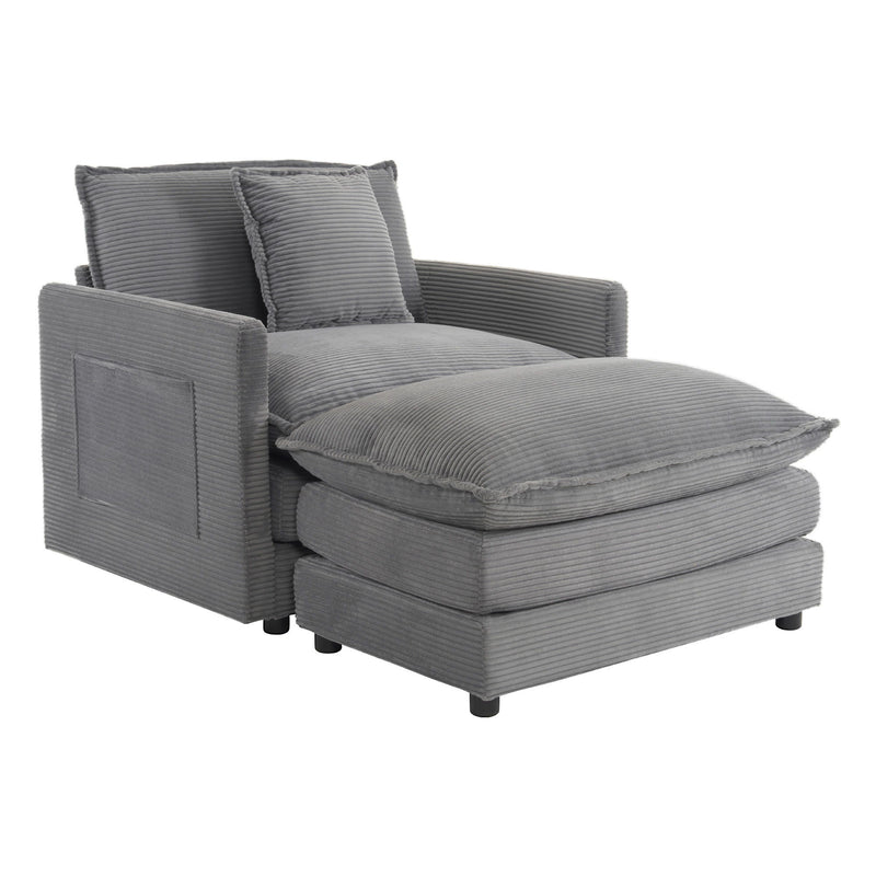 Modern Modular Sofa With Side Storage Pockets For Living Room