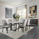 Madan - Dining Table - Marble Top & Weathered Gray Finish - Atlantic Fine Furniture Inc
