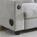 Sectional With Bluetooth Speaker Comfy Cloud Couch Set With Drop Down Table Cup Holders, USB Charger Storage Armrest Wide Seat Sofa