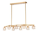 Crystal Chandelier For Dining Room, 8 Light Kitchen Chandelier Light Fixture Modern Metal Industrial Chandeliers For Farmhouse Entryway Living Room (8*G9 Bulbs Included) - Matte Gold