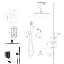 Shower System With Waterfall Tub Spout And 16" Ceiling Mount Square Rain Shower - Oil-Rubbed Bronze