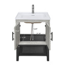 Modern Freestanding Bathroom Vanity With Ceramic Sink, Hot And Cold Faucet, Storage Cabinet & Open Shelf