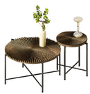 Radial - Pattern Coffee And End Table Set Waterproof Cover, Distressed Cylindrical Design (Set of 2)