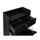 Allen - Rattan 2 Door 1 Drawer Cabinet Shoe Rack For Entrance