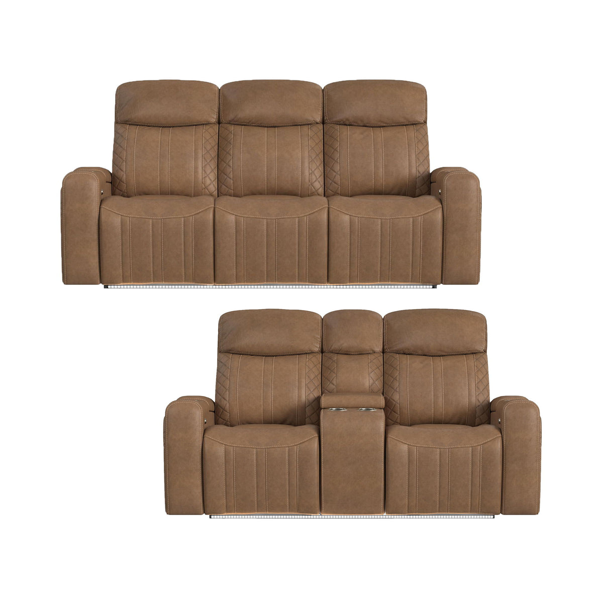Side Kick Living Room Set in Light Brown by Elements International, view 2