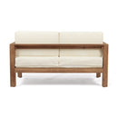 2 Piece Patio Set With Open-Back Loveseat And Coffee Table - Beige / Brown