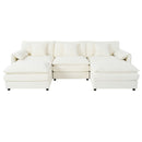 Modern Comfy Deep Seat Modular Sectional Sofa Cloud Couch With Ottoman