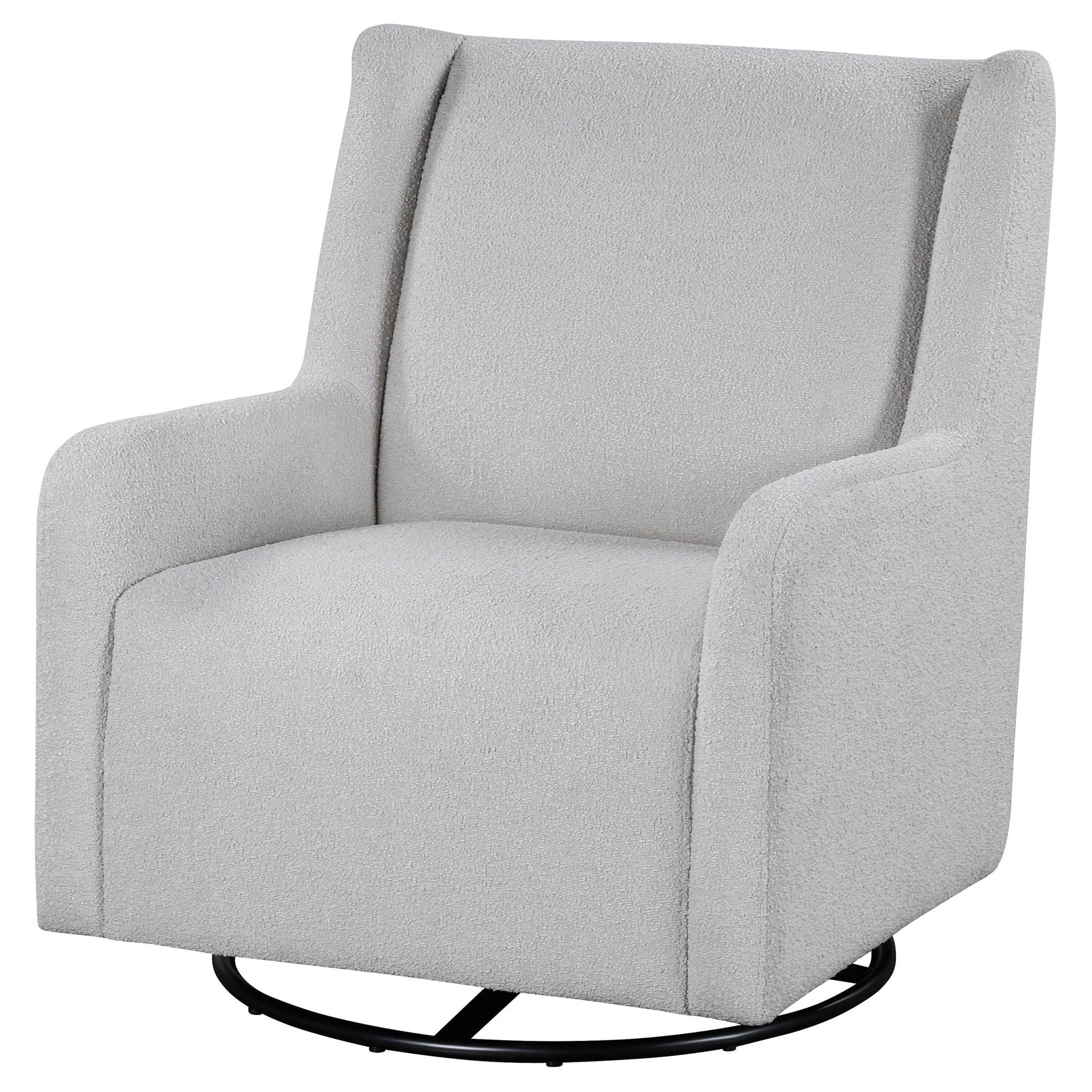 Serra Boucle Upholstered Swivel Glider Dove Grey
