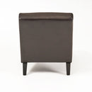 Upholstered Leather Chaise Lounge With Curved Design - Brown