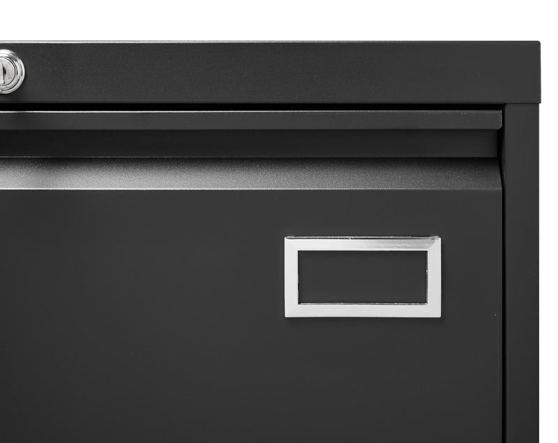 2 Drawer Metal Lateral File Cabinet With Lock, Office Vertical Files Cabinet For Home Office, Locking Metal File Cabinet - Black