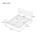 Queen Size Wood Platform Bed with Gourd Shaped Headboard and Footboard,Pink