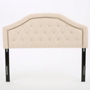 Queen & Full Size Headboard With Diamond Tufting And Nailhead Trim - Beige