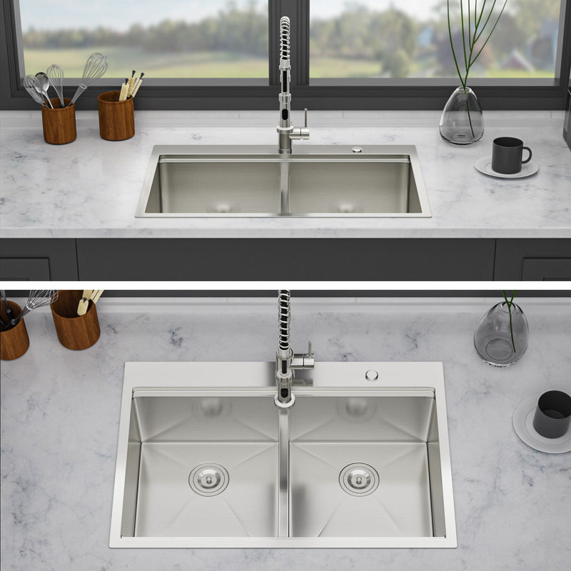 Topmount Drop In Kitchen Sink With Double Bowl Design