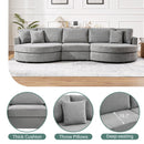 Modern 3 Seater Upholstered Sofa With Curved Design