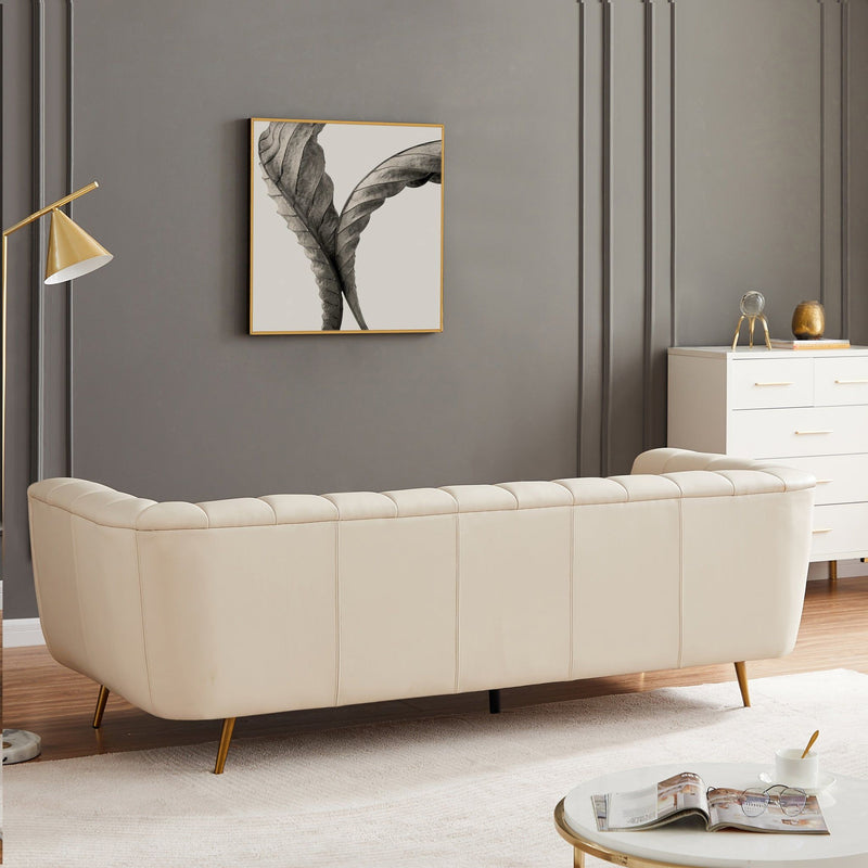 Lamattina - Genuine Italian Leather Channel Tufted Sofa