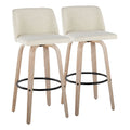 Toriano - Contemporary Fixed Height Barstool Swivel And Round Footrest (Set of 2)