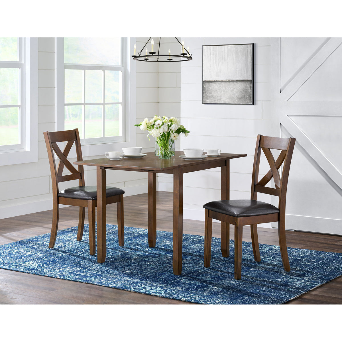 Alex 3 Piece Dining Set With Drop Leaf Table in Espresso by Elements International, view 11
