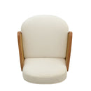Accent Chair With Rattan Armrests And Wooden Legs Velvet For Living Room