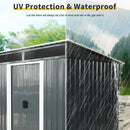 Outdoor Metal Storage Shed And Transparent Plate For Garden, Lawn