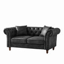 Chesterfield 3 And 2 Seater Sofa Set, High Tech Fabric Upholstered Couch For Living Room