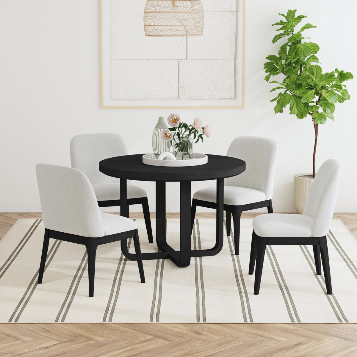 Rosalie Dining Side Chair (Set of 2) in Black by Elements International, view 14