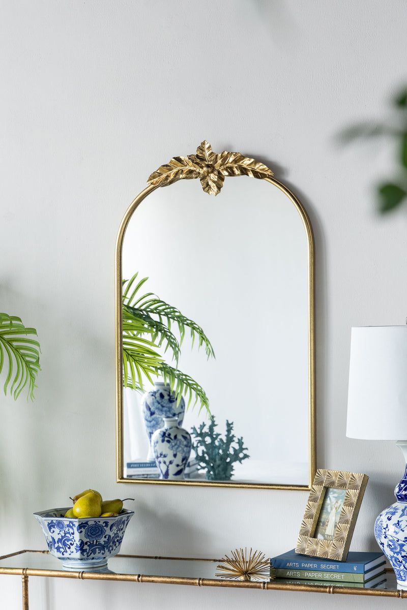 Arched Wall Mirror With Metal Frame, Wall Mirror For Living Room, Bedroom Hallway