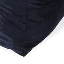 Allea - Velveteen Bean Bag Chair With Armrests - Midnight Blue
