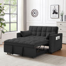 Modern Convertible Velvet Futon Loveseat With Sleeper Bed Function