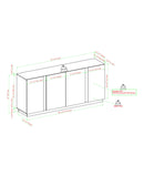 Mid-Century Modern 3 Drawer Low TV Stand For TVs Up To 80"